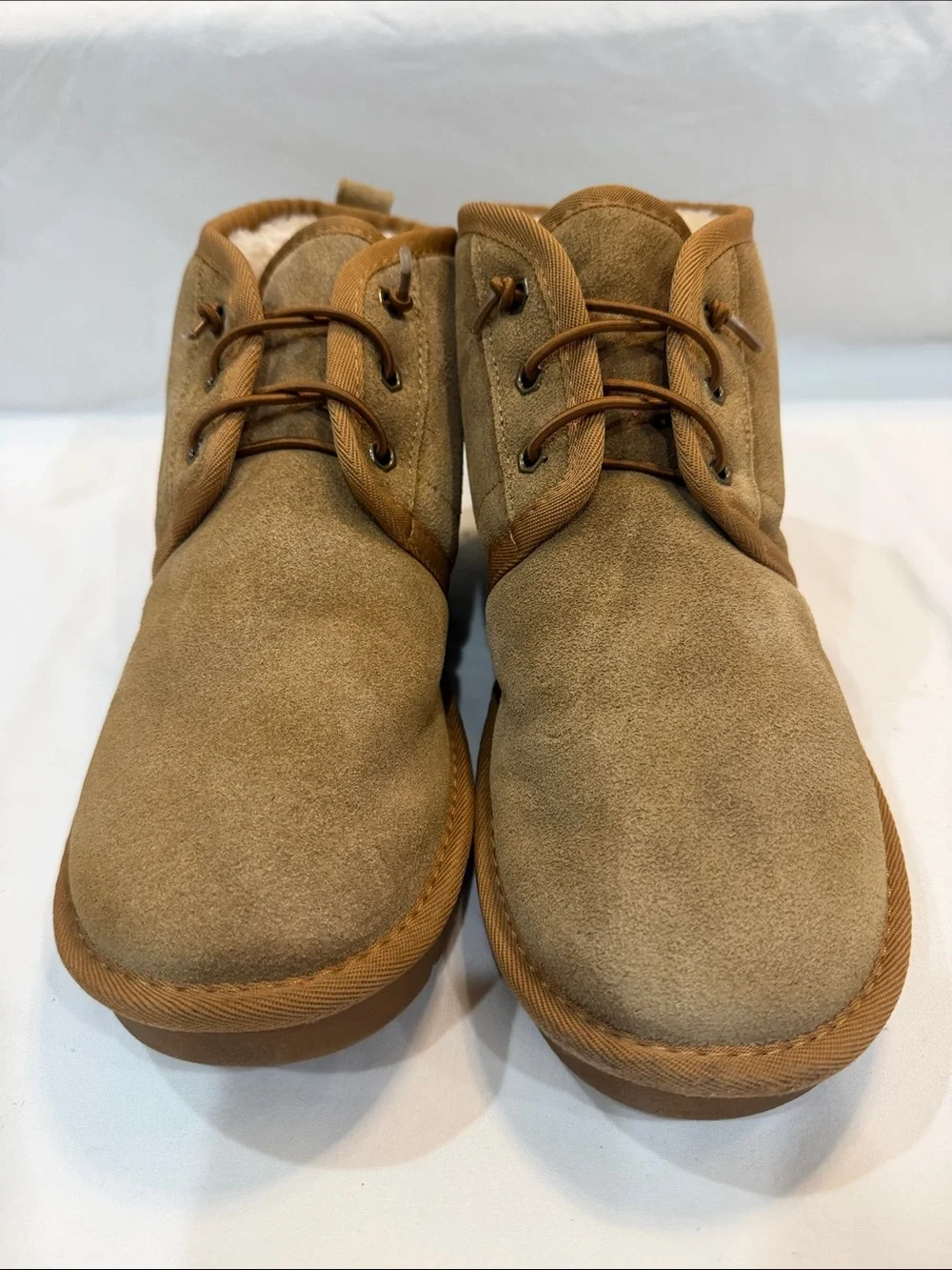 Men's Suede Chukka Boots with Shearling Lining - Brown
